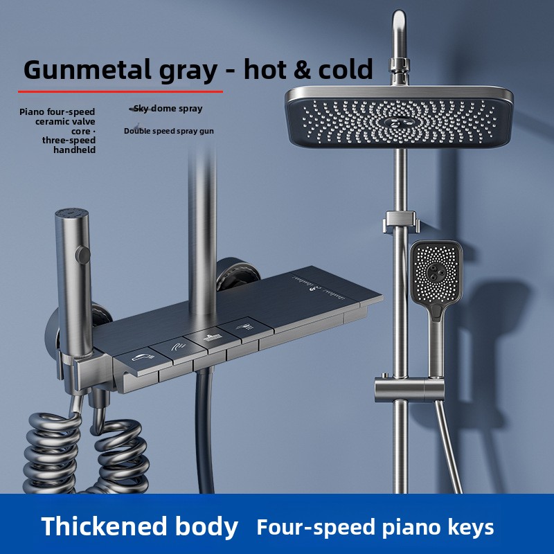 Home Bathroom Set - Gunmetal Gray Shower Head System Hotel