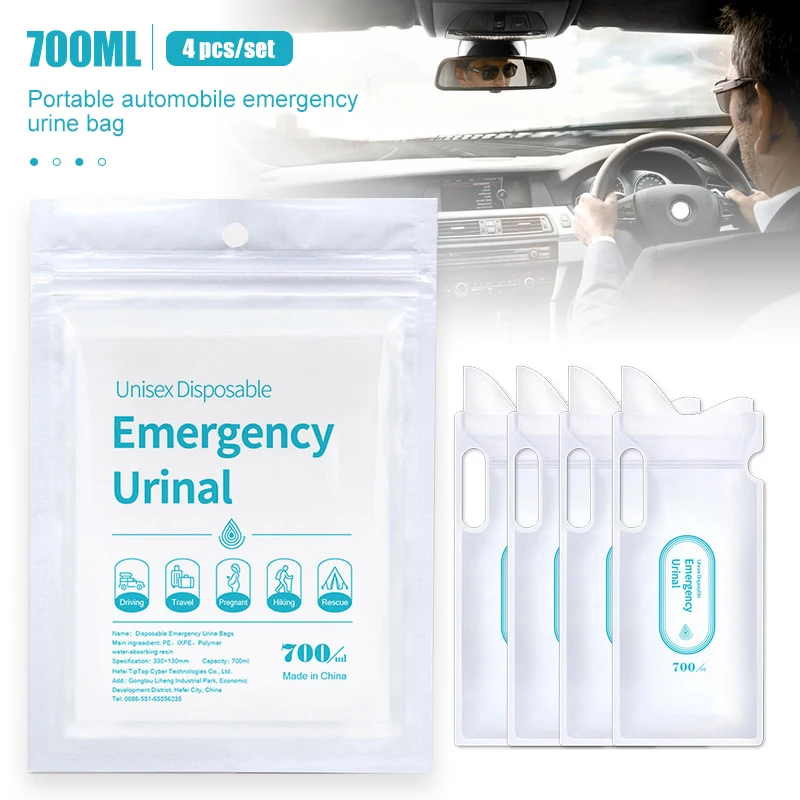 Home Bathroom With Urinal - 4PCS 700ml Car Urine Bag Emergency