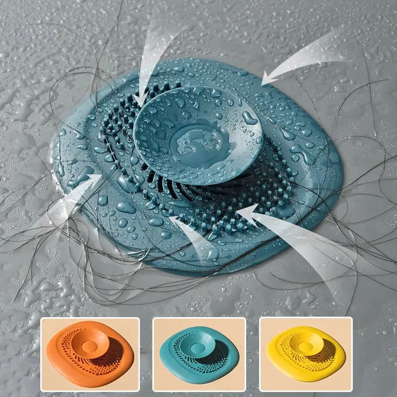 Drain Hair Catcher - Silicone Kitchen Sink Plug Shower Filter