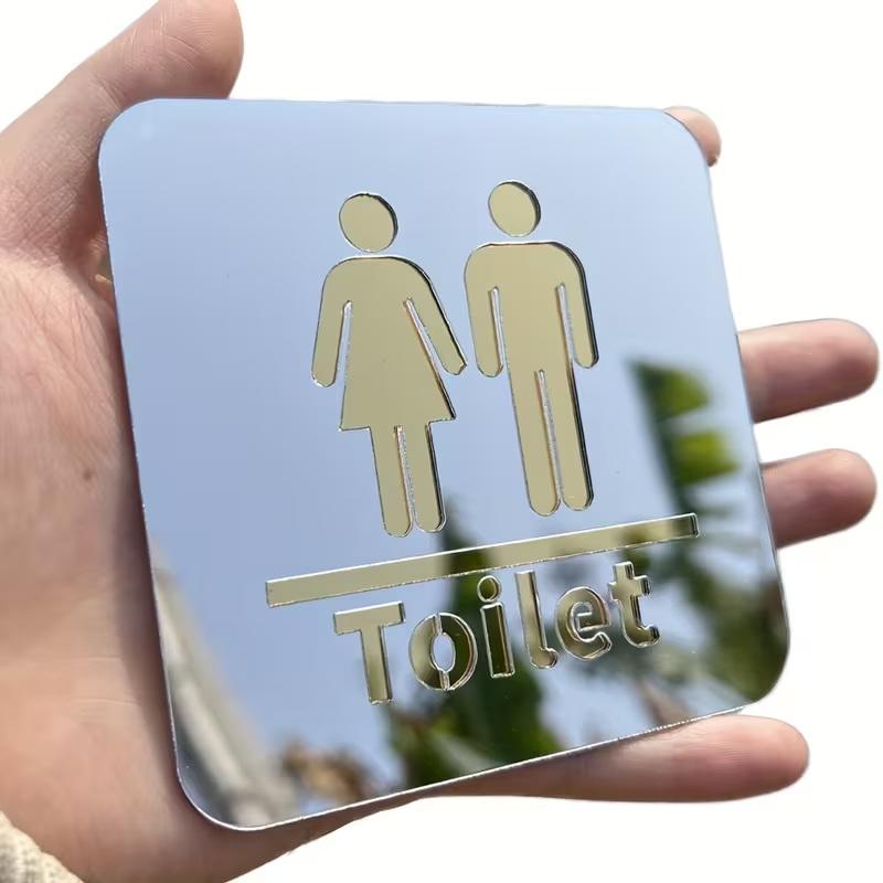 3.94-inch Acrylic Toilet Sign  - đánh giá và giá Jet Home Bathroom Mirrors