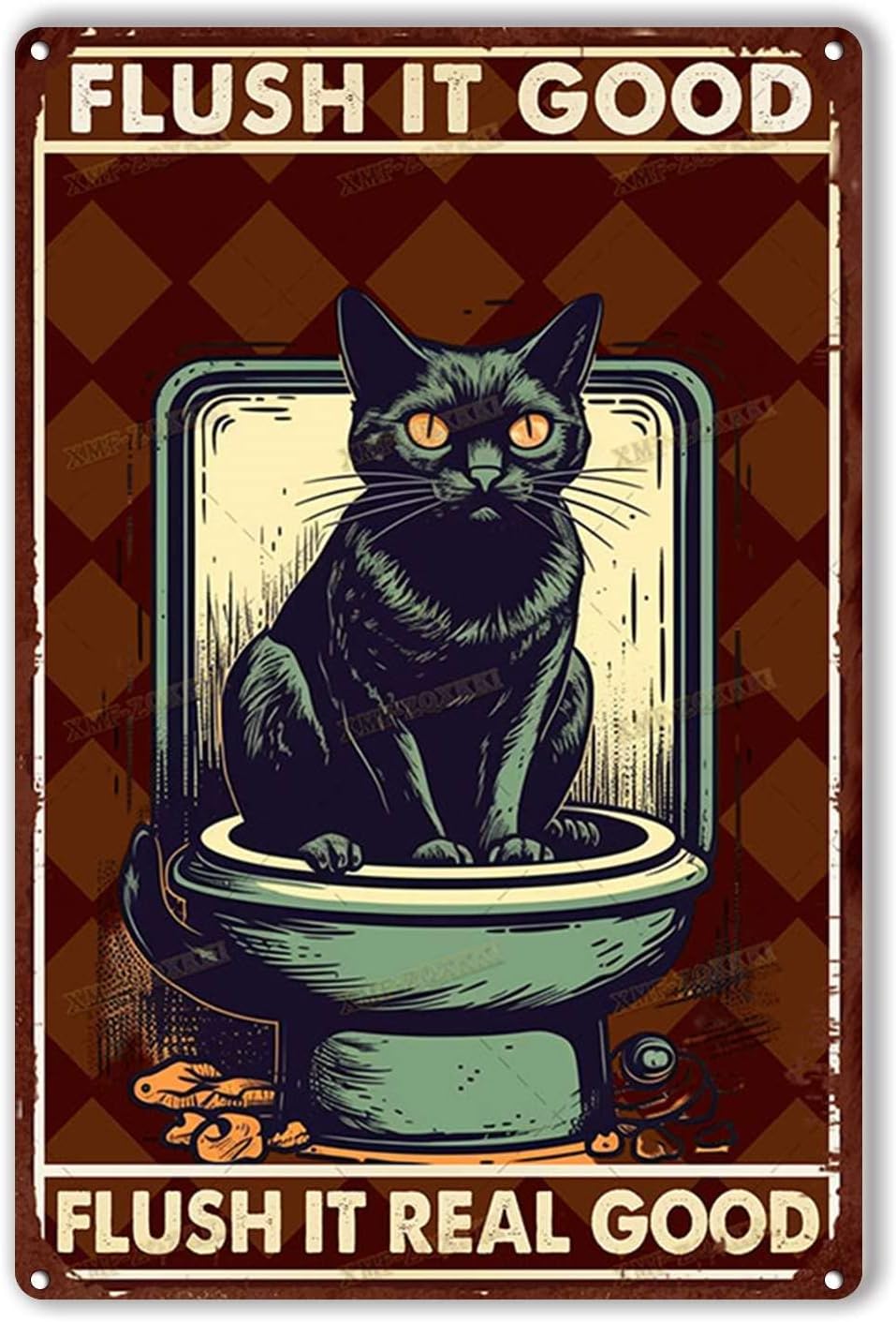 Tin Sign Flush It Good Real Fu - đánh giá và giá Home Goods Bathroom Decor