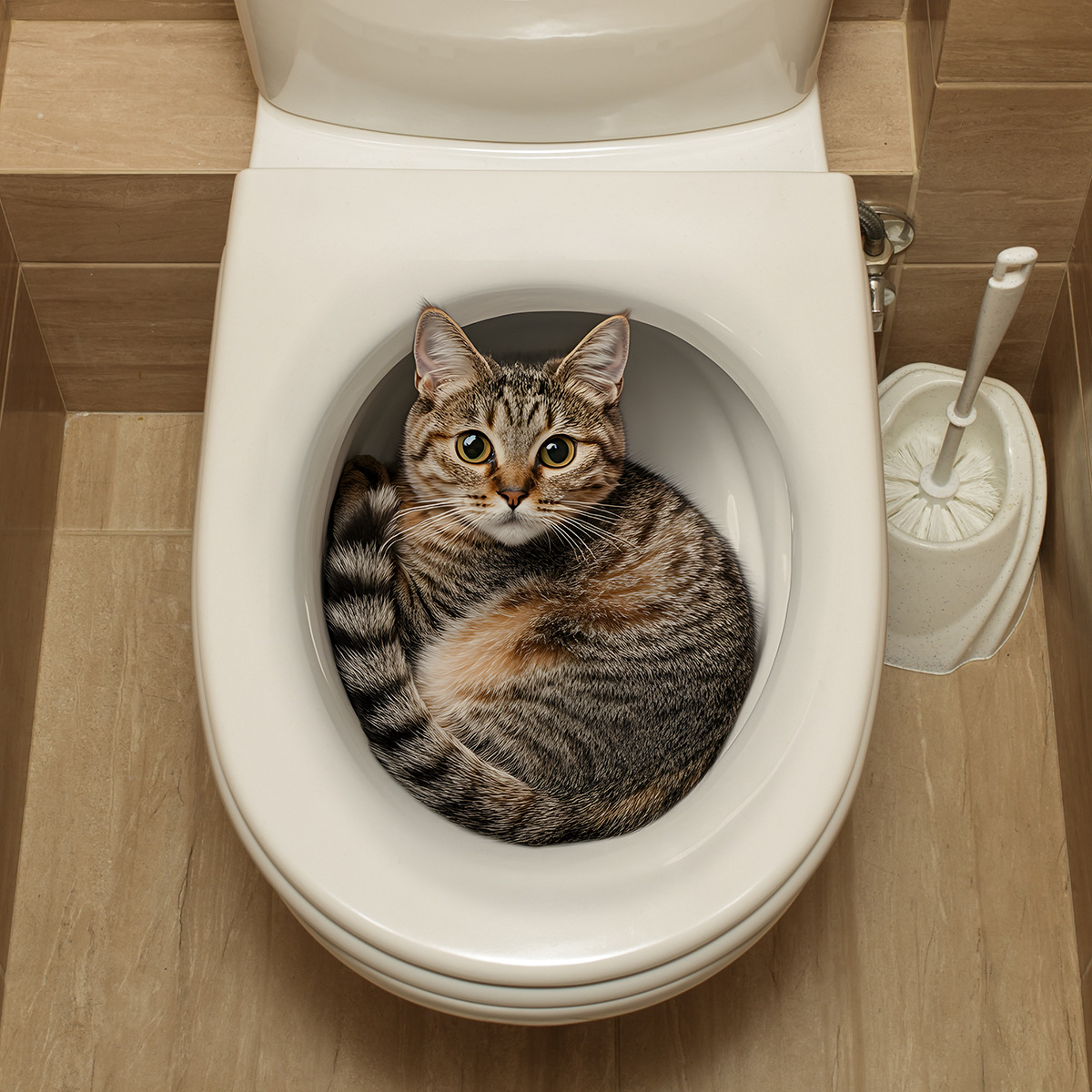 3D Funny Cat Toilet Sticker Ba - đánh giá và giá Home Center Bathroom Accessories