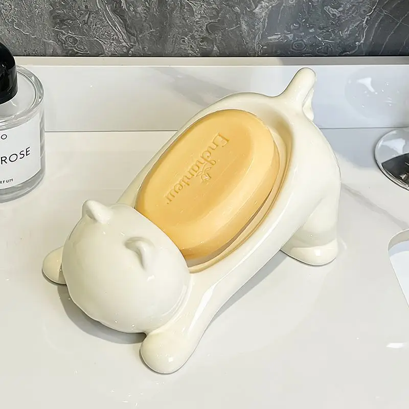 Cute Cat Drain Soap Holder Con - đánh giá và giá Home Center Bathroom Accessories