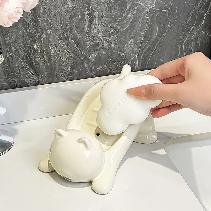 Cute Cat Drain Soap Holder Con - đánh giá và giá Home Center Bathroom Accessories